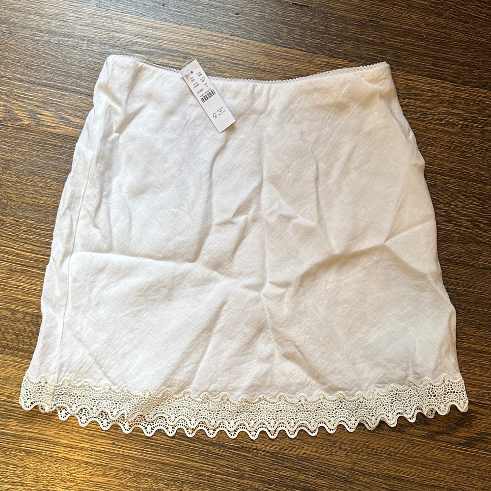 NWT Jcrew white linen skirt